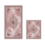 Mijölnir 510617 Juego de Alfombras de Baño de Poliéster Antideslizantes Antibacterianas Fácil Limpieza 50x60 cm y 60x100 cm Color Polvo